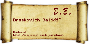 Draskovich Baldó névjegykártya